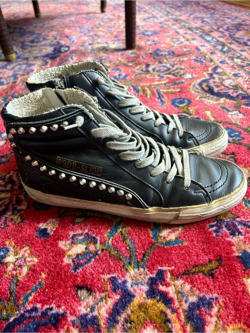 Golden Goose Black Studded High-Top Sneakers